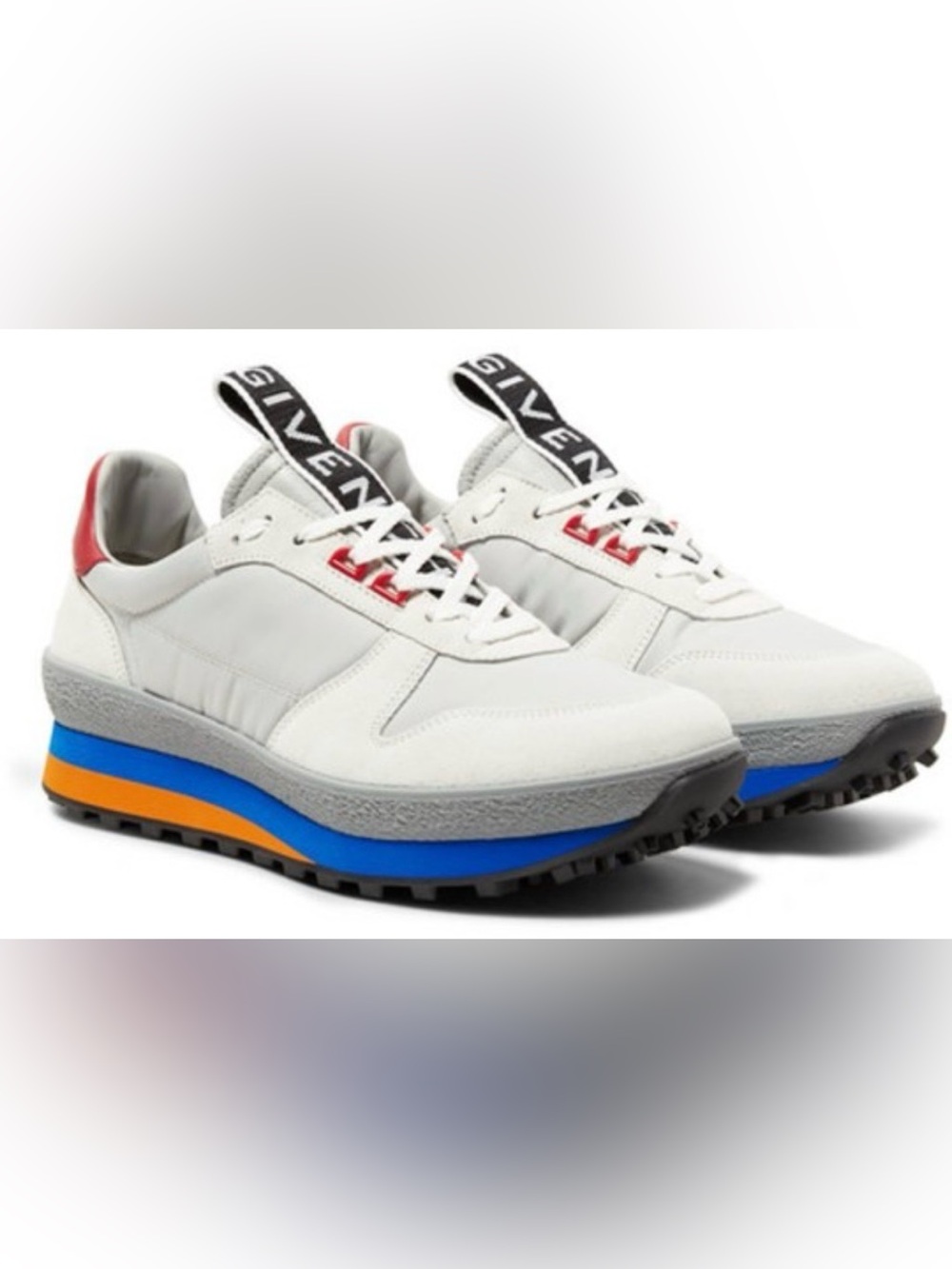 Givenchy TR3 Runner Sneakers Men EU 44 Gray White Blue Orange Red Made Italy